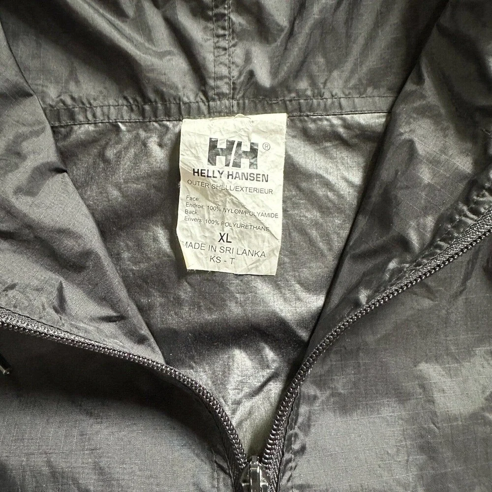 Helly Hansen Harley-Davidson Black Full Zip‎ Hooded Windbreaker Size XL